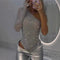 One-shoulder rhinestone sequin top